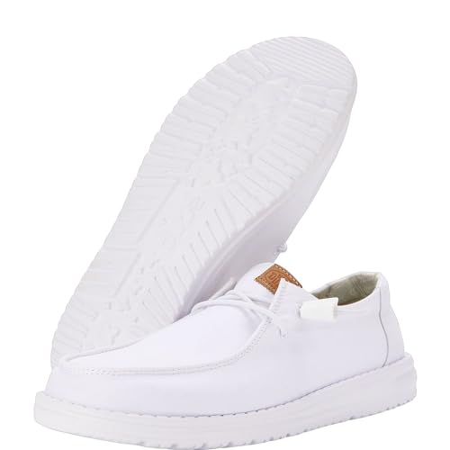 Hey Dude Women's White Canvas Slip-On Loafers