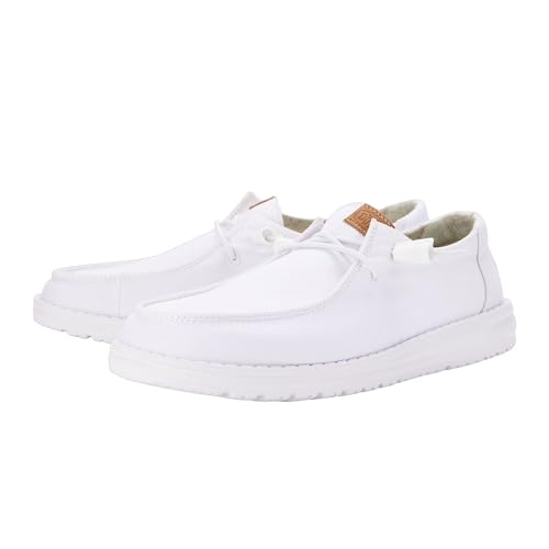 Hey Dude Women's White Canvas Slip-On Loafers