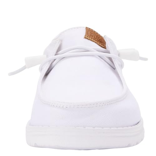 Hey Dude Women's White Canvas Slip-On Loafers
