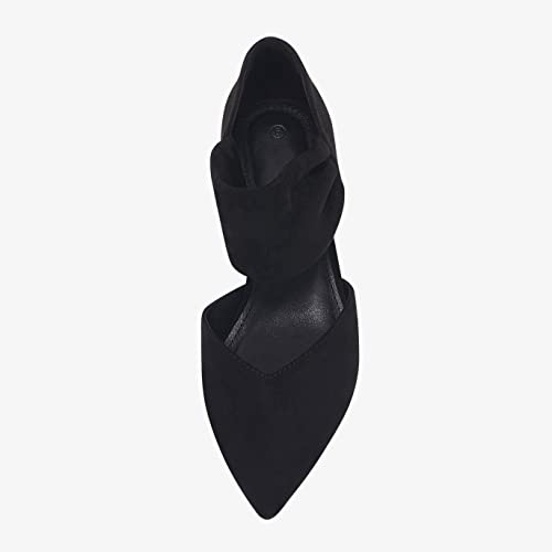 Black Coutgo Low Kitten Heel Pointed Toe Shoes