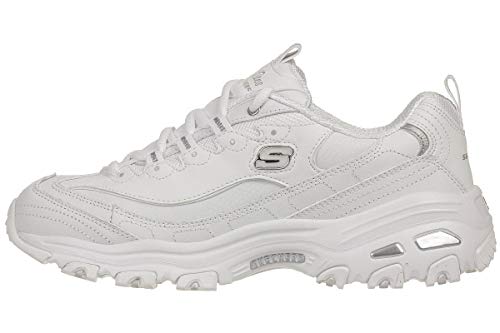Skechers D'LITES FRESH START Memory Foam Sneakers, White Silver