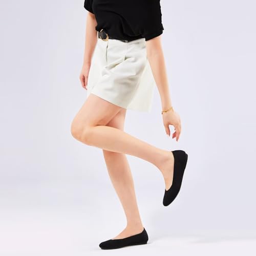 Frank Mully Women's Black Knit Ballet Flats