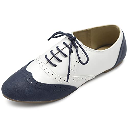 Ollio Classic Lace Up Low Heel Oxford Shoes
