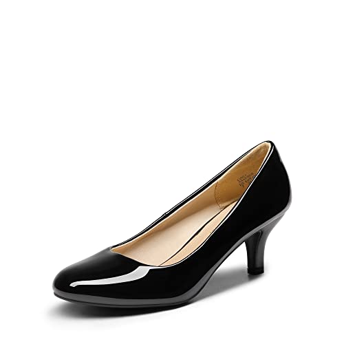 DREAM PAIRS Women's Low Heel Wedding Pump, Black