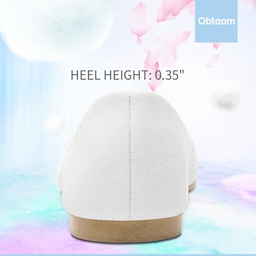 White Textile Round Toe Ballet Flats for Women