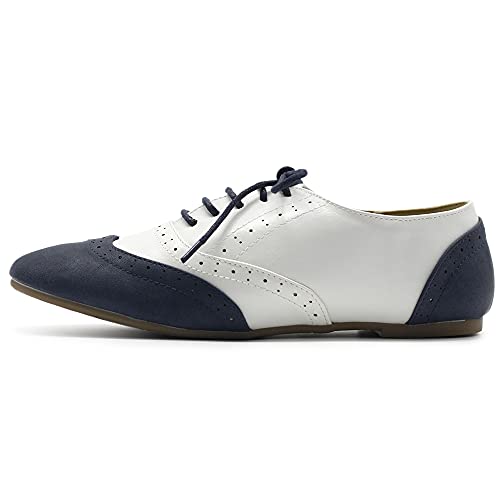 Ollio Classic Lace Up Low Heel Oxford Shoes