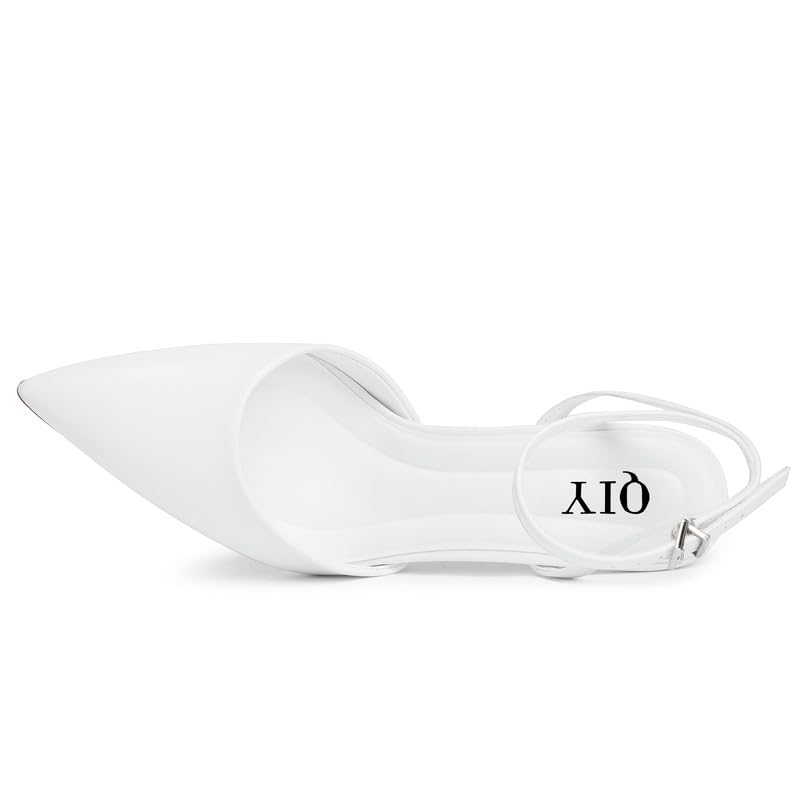 White Kitten Stiletto Pumps - Formal Wedding Shoes