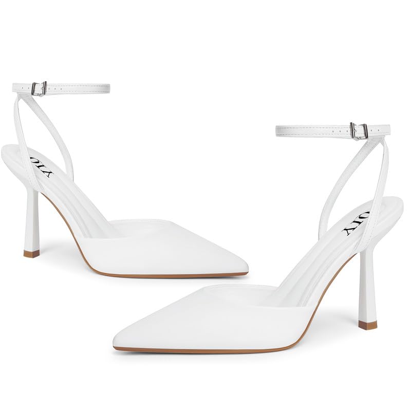 White Kitten Stiletto Pumps - Formal Wedding Shoes