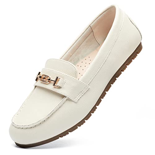 White Women's Flats Shoes Slip On Comfort Boat