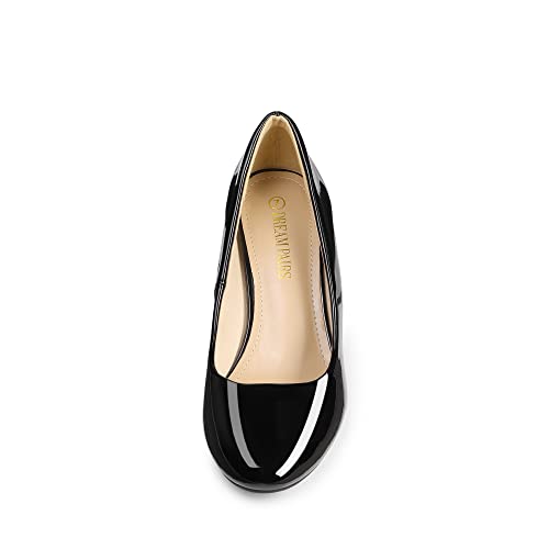 DREAM PAIRS Women's Low Heel Wedding Pump, Black