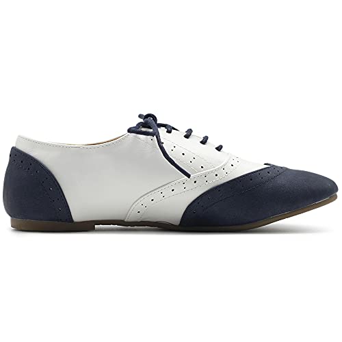 Ollio Classic Lace Up Low Heel Oxford Shoes