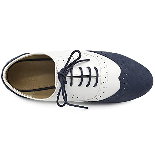 Ollio Classic Lace Up Low Heel Oxford Shoes