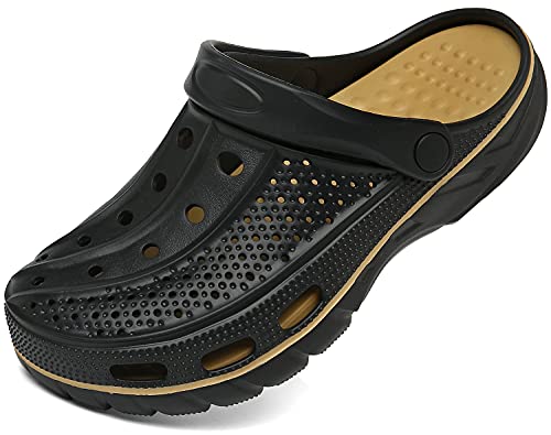 ChayChax Arch Support Clogs Garden Shoes - Black Gold