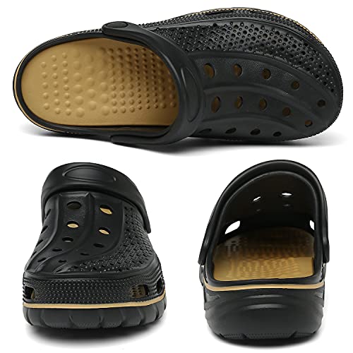 ChayChax Arch Support Clogs Garden Shoes - Black Gold