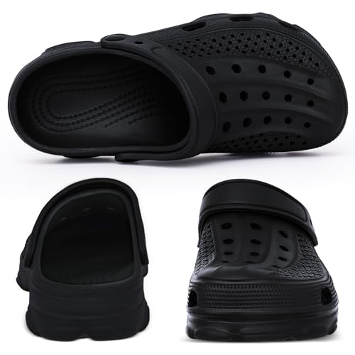 Black Unisex Garden Clogs Shoes with Arch Support