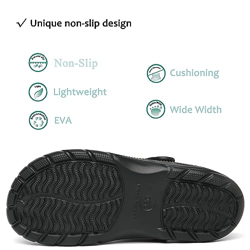 ChayChax Arch Support Clogs Garden Shoes - Black Gold