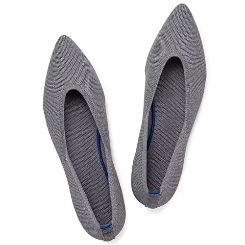 Frank Mully Women's Grey Knit Pointed Toe Flats