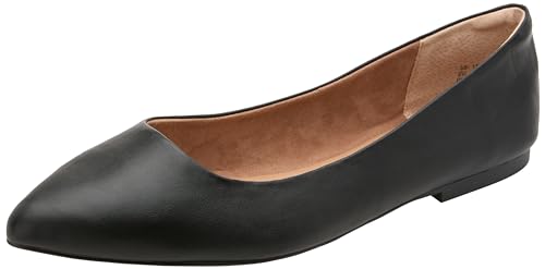 Black Pointed-Toe Ballet Flats for Women, Size 8.5