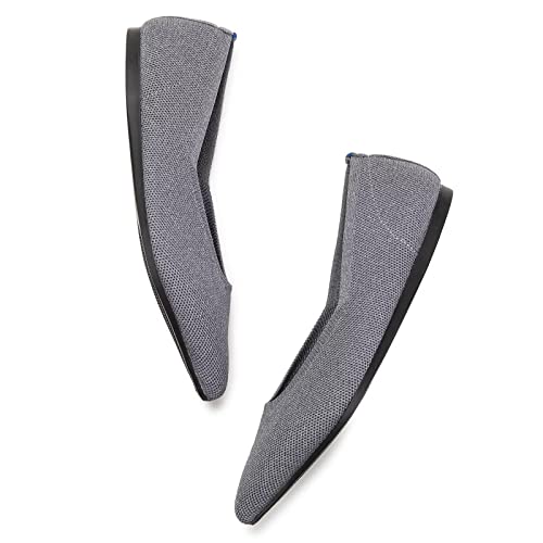 Frank Mully Women's Grey Knit Pointed Toe Flats