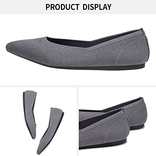 Frank Mully Women's Grey Knit Pointed Toe Flats