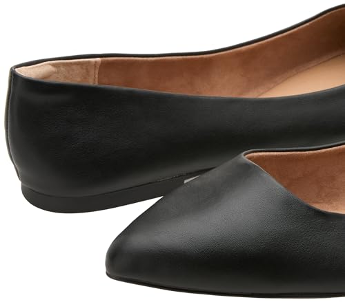 Black Pointed-Toe Ballet Flats for Women, Size 8.5