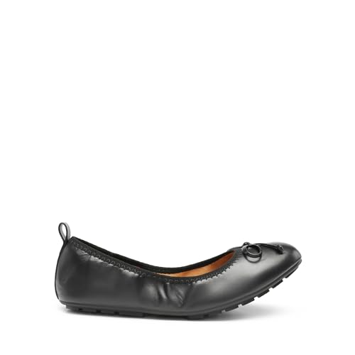Black Foldable Ballet Flats, Bowknot Round Toe, Size 8.5