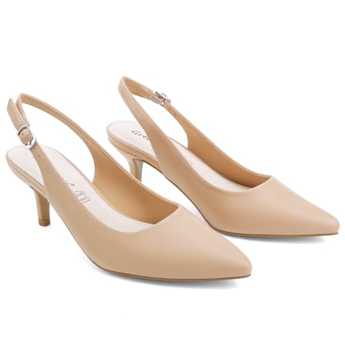Sexy Nude Slingback Court Shoes Size 10 US / 41 EU