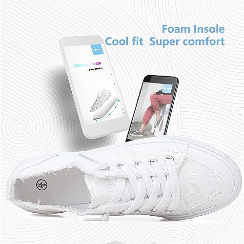 Fashion Sneaker White Leopard Canvas Slip-On Shoes for Women