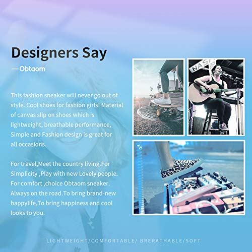 Fashion Sneaker White Leopard Canvas Slip-On Shoes for Women