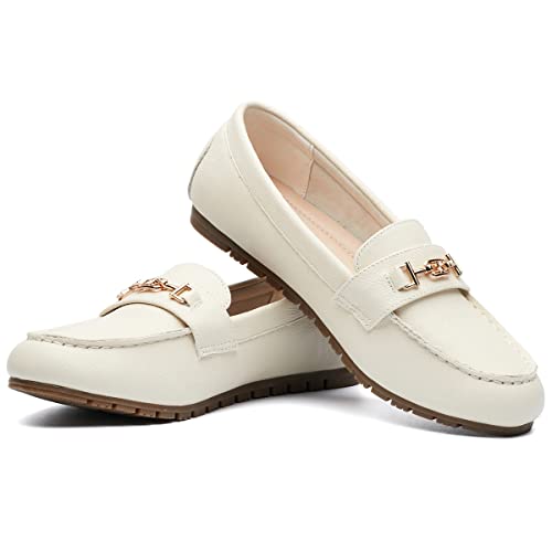 White Women's Flats Shoes Slip On Comfort Boat