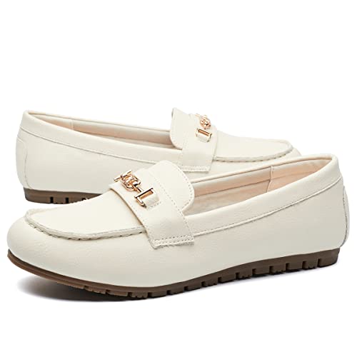White Women's Flats Shoes Slip On Comfort Boat