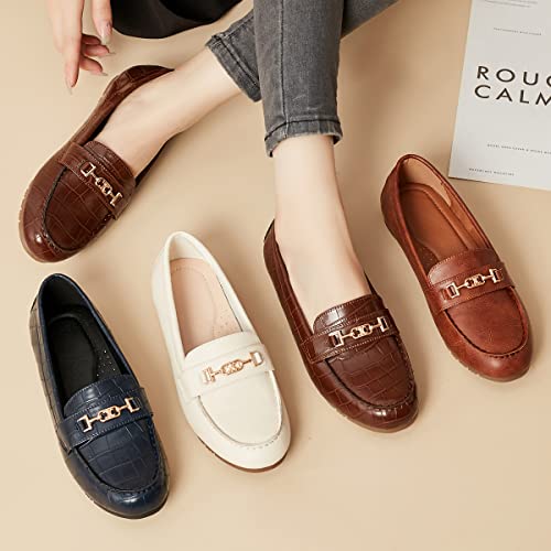 White Women's Flats Shoes Slip On Comfort Boat