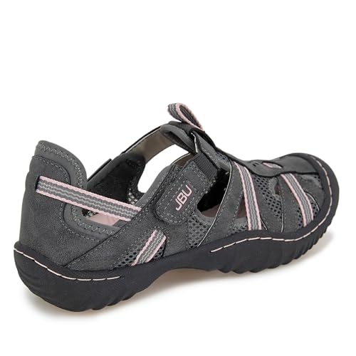 JBU Women's Oxford Flat in Charcoal & Petal