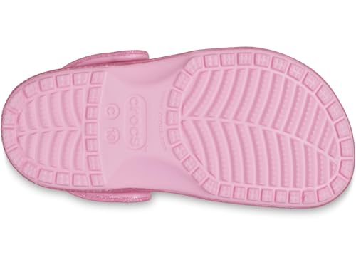 Women's Pink Tweed Glitter Crocs Classic Clog