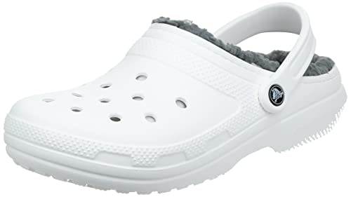 Crocs Classic Lined Clog - Women's White/Grey, Size 11