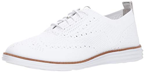 Cole Haan Women's White Originalgrand Stitchlite Wingtip Oxford