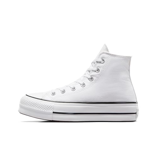 White/black Chuck Taylor high top sneakers for women