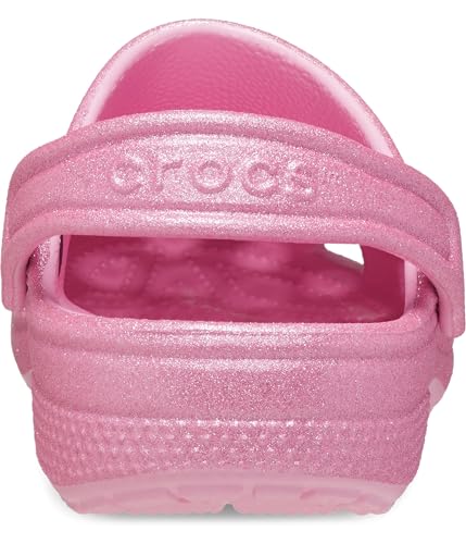 Women's Pink Tweed Glitter Crocs Classic Clog