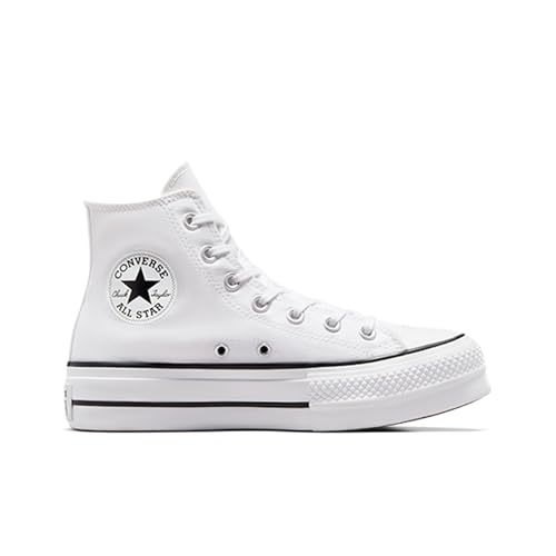 White/black Chuck Taylor high top sneakers for women