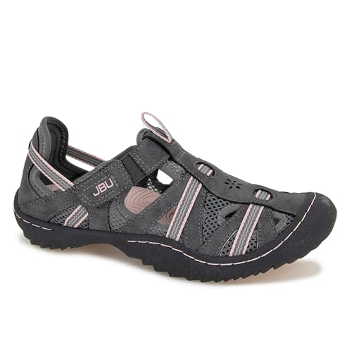 JBU Women's Oxford Flat in Charcoal & Petal