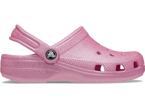 Women's Pink Tweed Glitter Crocs Classic Clog