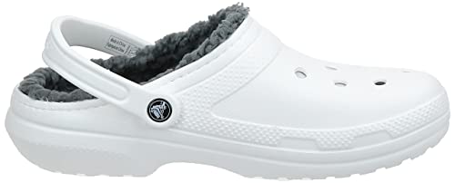 Crocs Classic Lined Clog - Women's White/Grey, Size 11