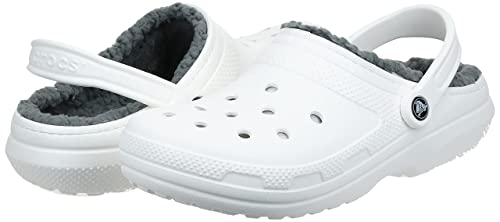 Crocs Classic Lined Clog - Women's White/Grey, Size 11