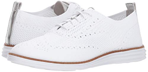Cole Haan Women's White Originalgrand Stitchlite Wingtip Oxford