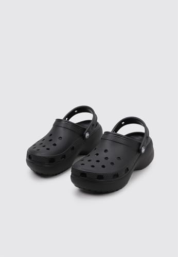 Black Crocs Womens Classic Platform Clog in Size 8