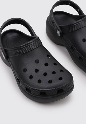 Black Crocs Womens Classic Platform Clog in Size 8