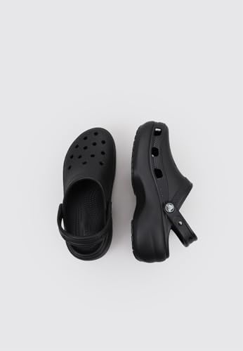 Black Crocs Womens Classic Platform Clog in Size 8