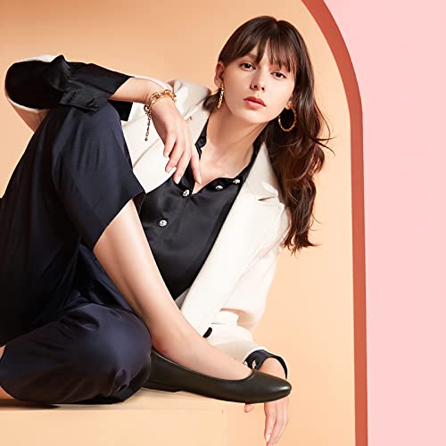 Comfortable Women's Black Ballet Flats Shoes PU Leather