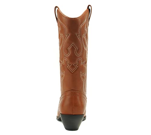 Soda Reno Women's Cowboy Knee High Boots - Cognac