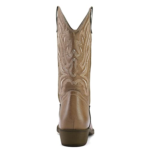Embroidered Mid-Calf Western Cowboy Boots for Women